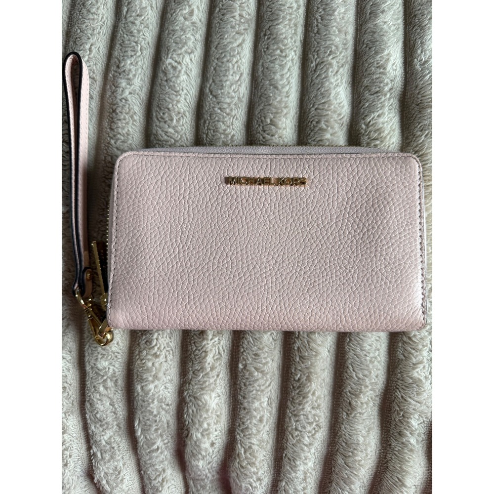 Michael Kors Jet‎ Set Travel Large Flat Smartphone Wallet Blossom Pink Leather